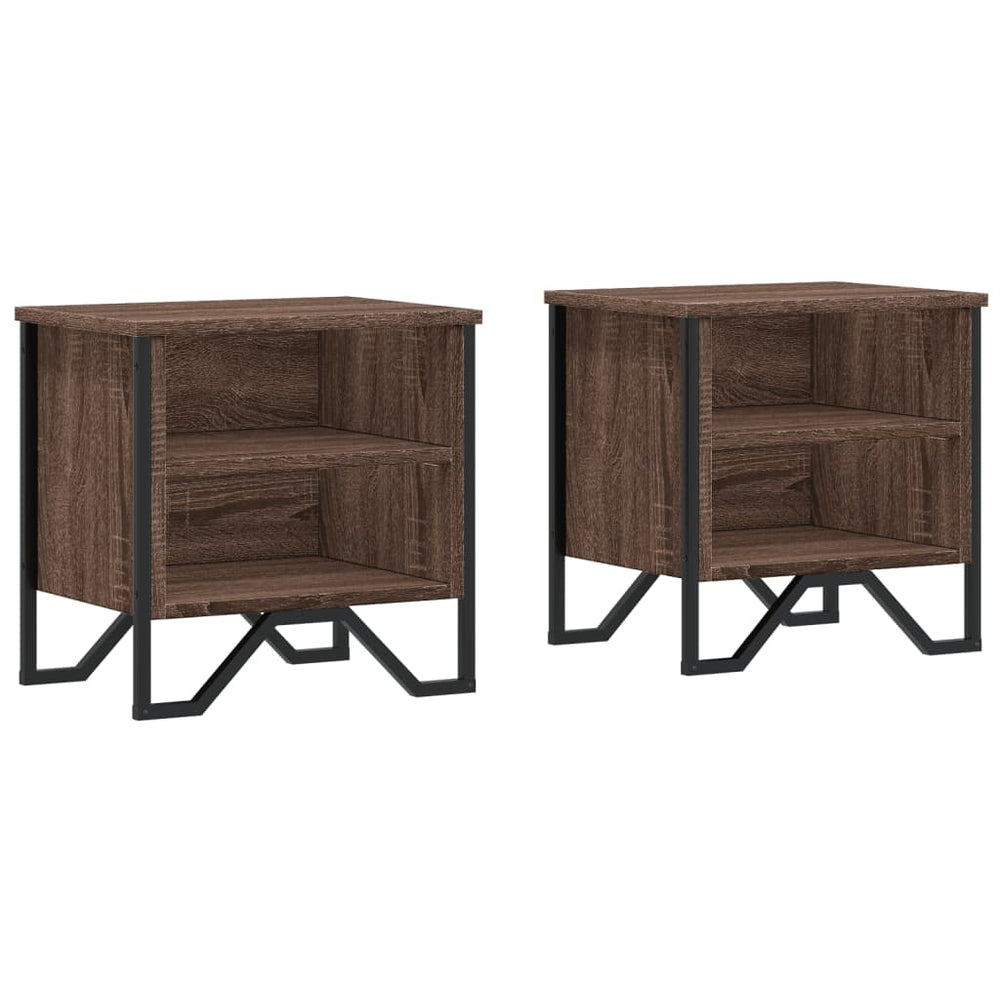 vidaXL Nightstands 2 pcs Oak Look 40x30x40 cm Engineered Wood