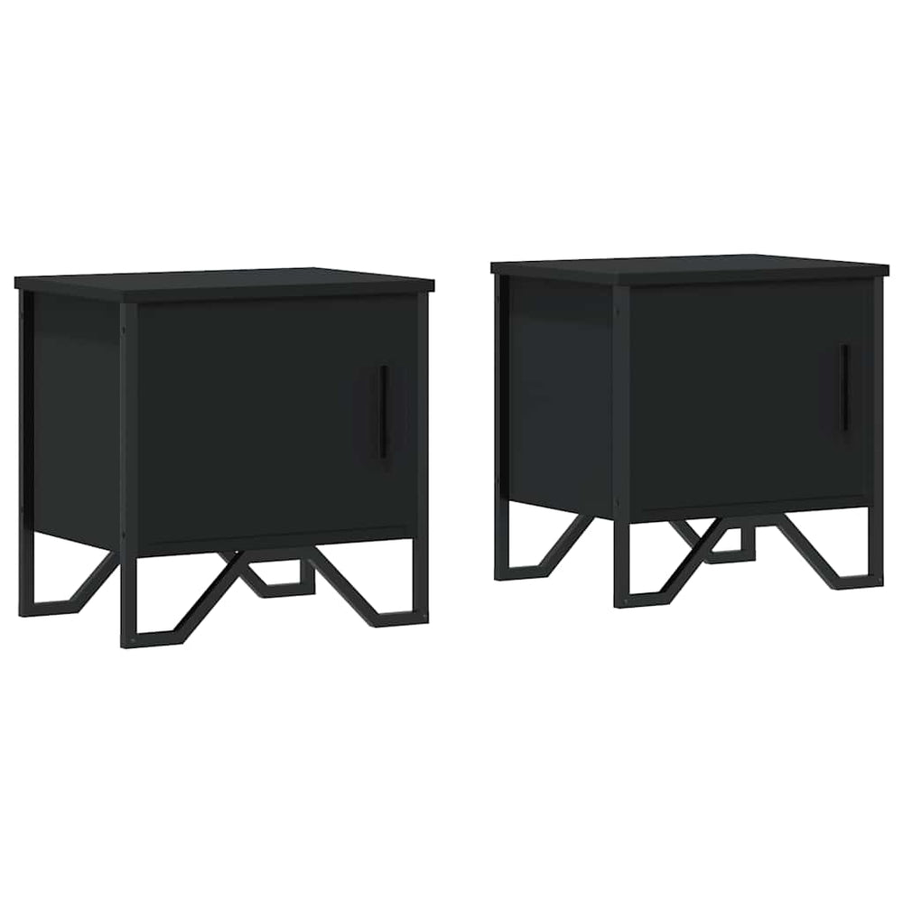 vidaXL Nightstands 2 pcs. Black 40x30x40 cm Engineered Wood