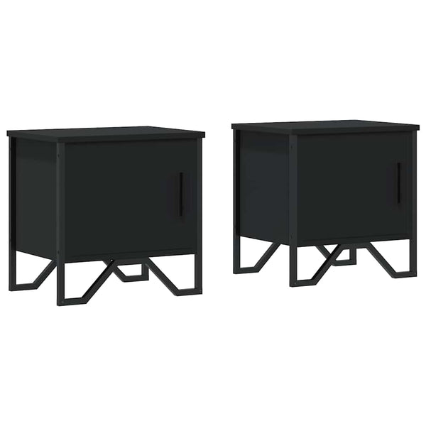 Nachttische Schwarz 40x40, 2er Set