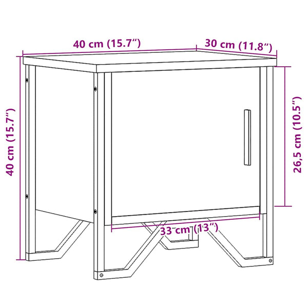 Nachttische Schwarz 40x40, 2er Set