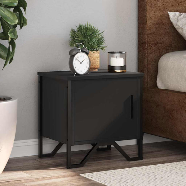 Nachttische Schwarz 40x40, 2er Set