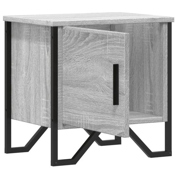 Grauer Nachttisch Sonoma, 40 cm