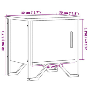 Nachttisch Braun Eichenoptik 40x30x40 cm