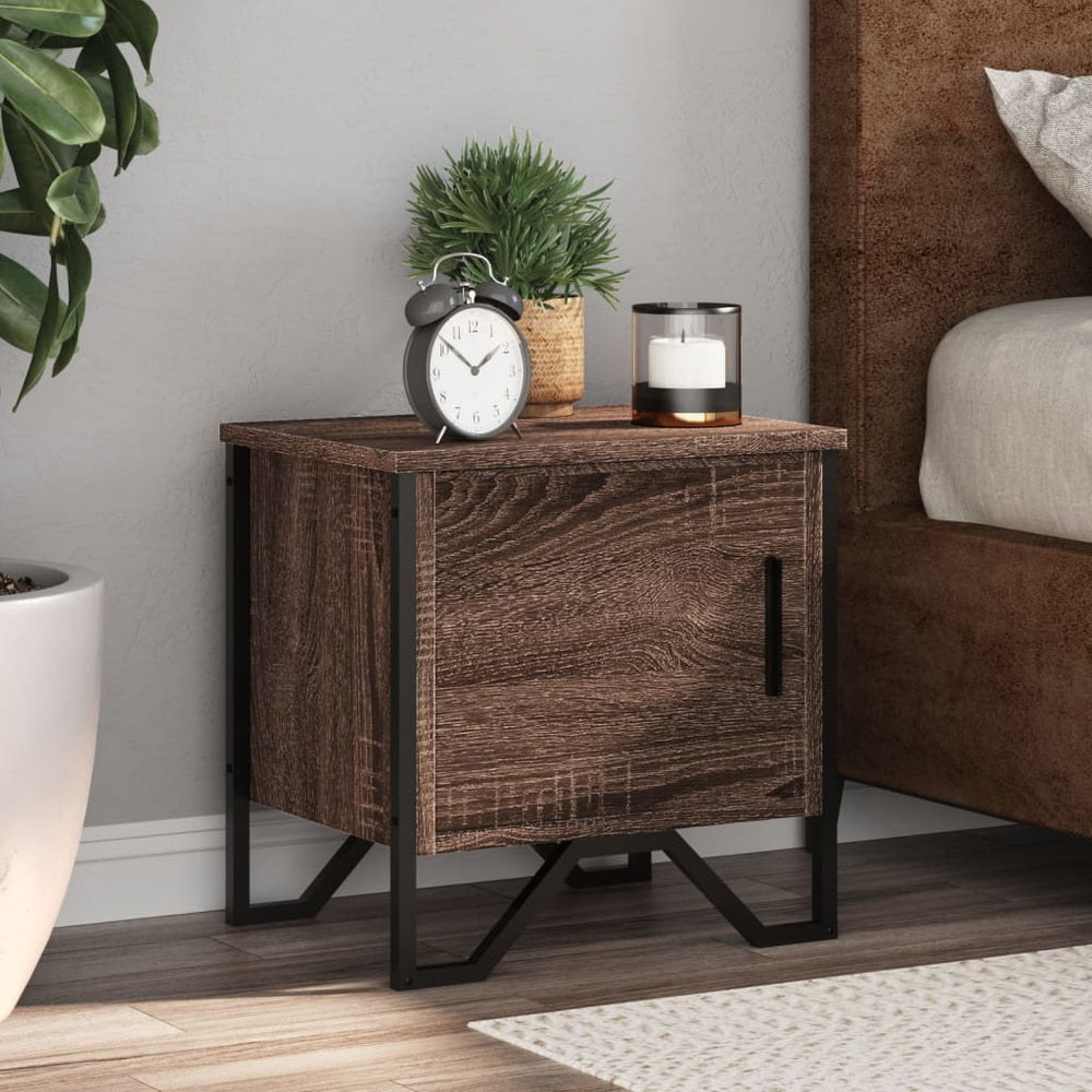 vidaXL Bedside Table Brown Oak-Look 40x30x40 cm Engineered Wood