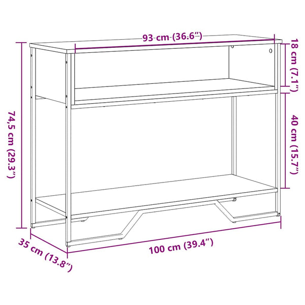 Schwarzer Konsolentisch 100 cm