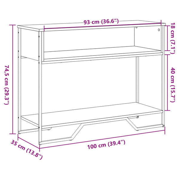 Sonoma Eiche Konsolentisch, 100 cm