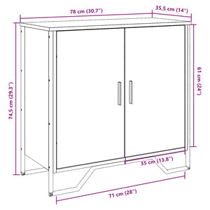 Sideboard Räuchereiche 78 cm