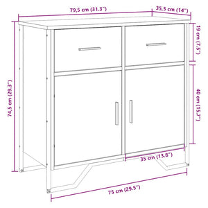 Sideboard Braun Eichenoptik 79,5 cm