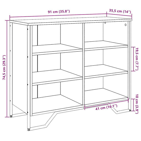 Schwarzes Sideboard 91 cm