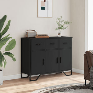 Schwarzes Sideboard 97 cm Holzwerkstoff