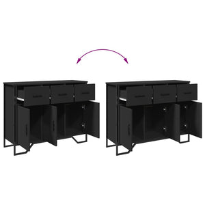 Schwarzes Sideboard 97 cm Holzwerkstoff