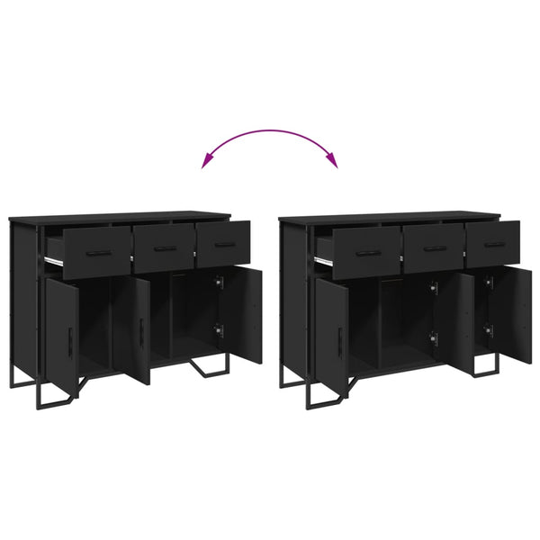 Schwarzes Sideboard 97 cm Holzwerkstoff