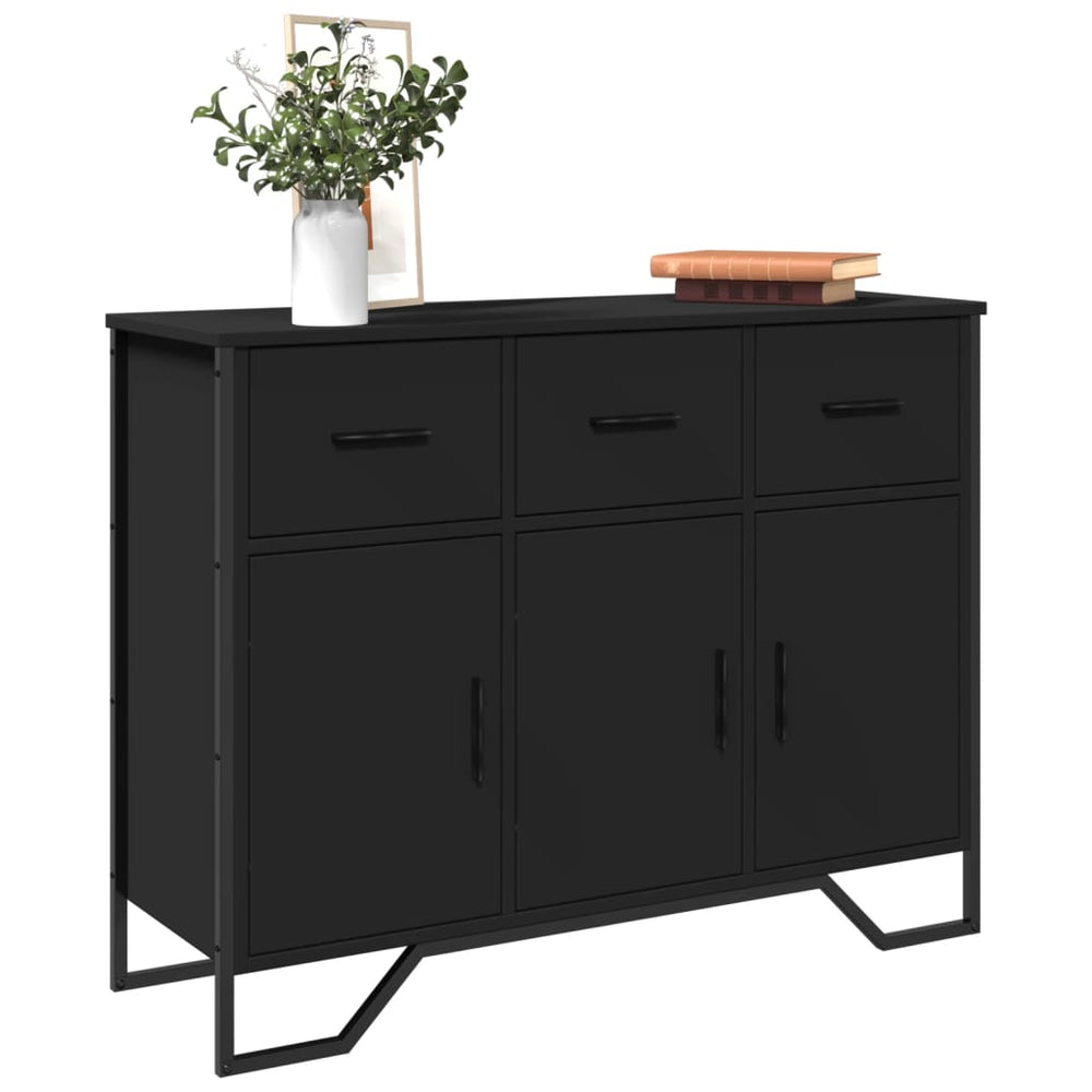 Schwarzes Sideboard 97 cm Holzwerkstoff