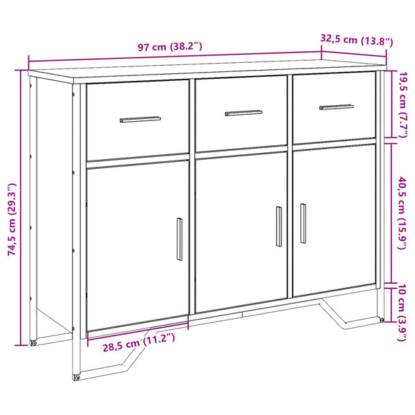 Sideboard Sonoma Eiche 97 cm