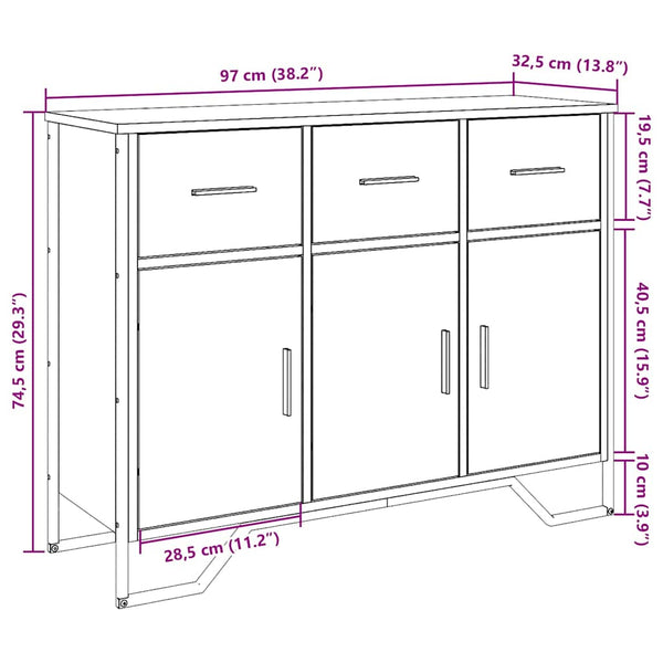 Sideboard Räuchereiche 97 cm