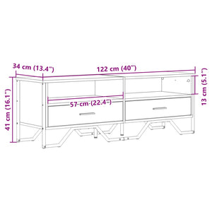 Schwarzer TV-Schrank 122 cm