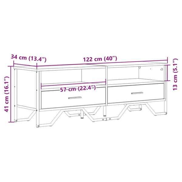 Schwarzer TV-Schrank 122 cm