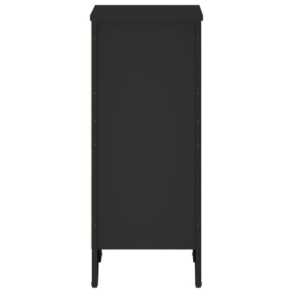Schwarzes Bücherregal, 50 cm, Holz