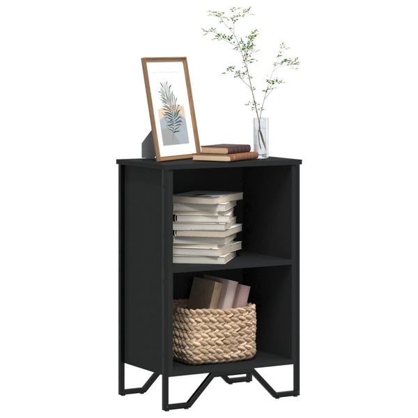 Schwarzes Bücherregal, 50 cm, Holz
