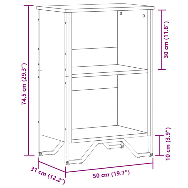 Bücherregal Braun Eichen-Optik 50x31x74,5 cm