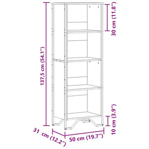 Bücherregal Sonoma Eiche 50x137,5 cm