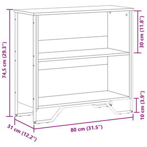 Bücherregal Grau Sonoma 80 cm
