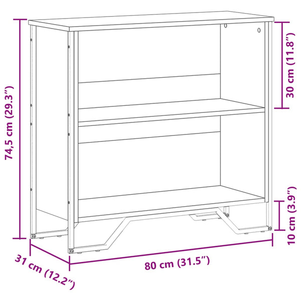 Bücherregal Braun Eichenoptik 80 cm