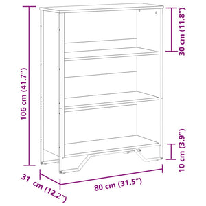 Bücherregal Schwarz 80x31x106 cm