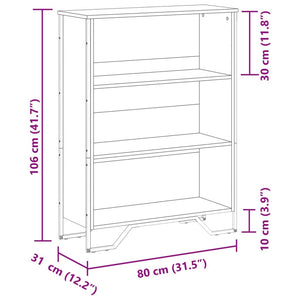 Bücherregal Räuchereiche 80x106 cm
