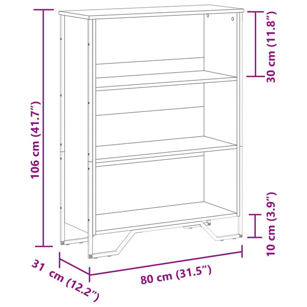 Bücherregal Räuchereiche 80x106 cm