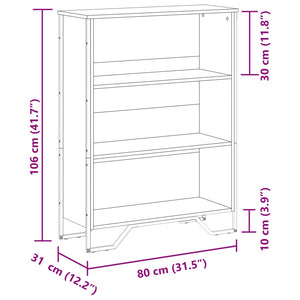 Bücherregal Grau Sonoma 80x106 cm