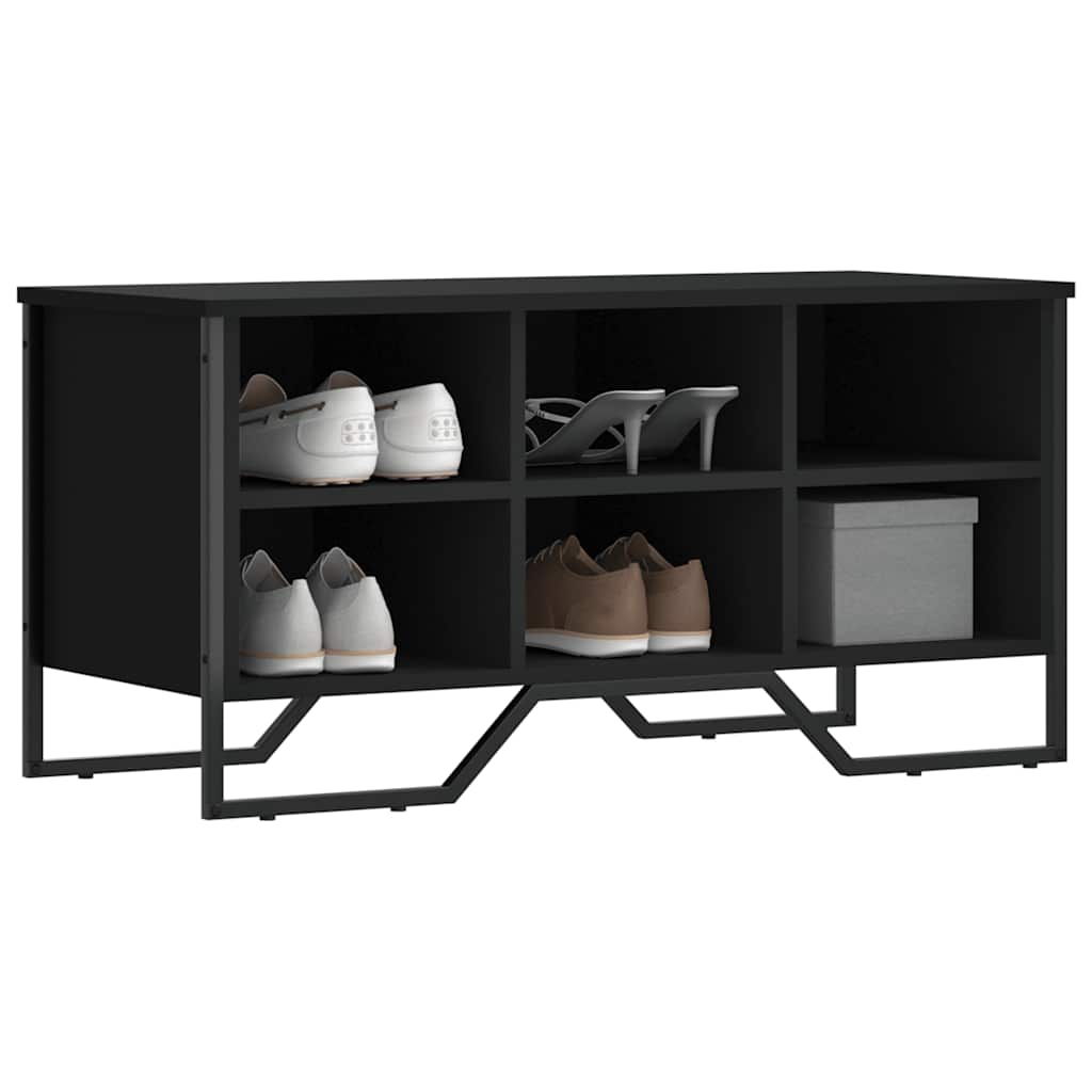 Schuhregal Schwarz 90 cm Holz