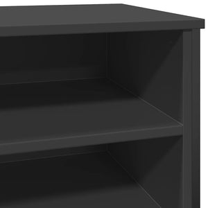 Schuhregal Schwarz 80 cm Holz