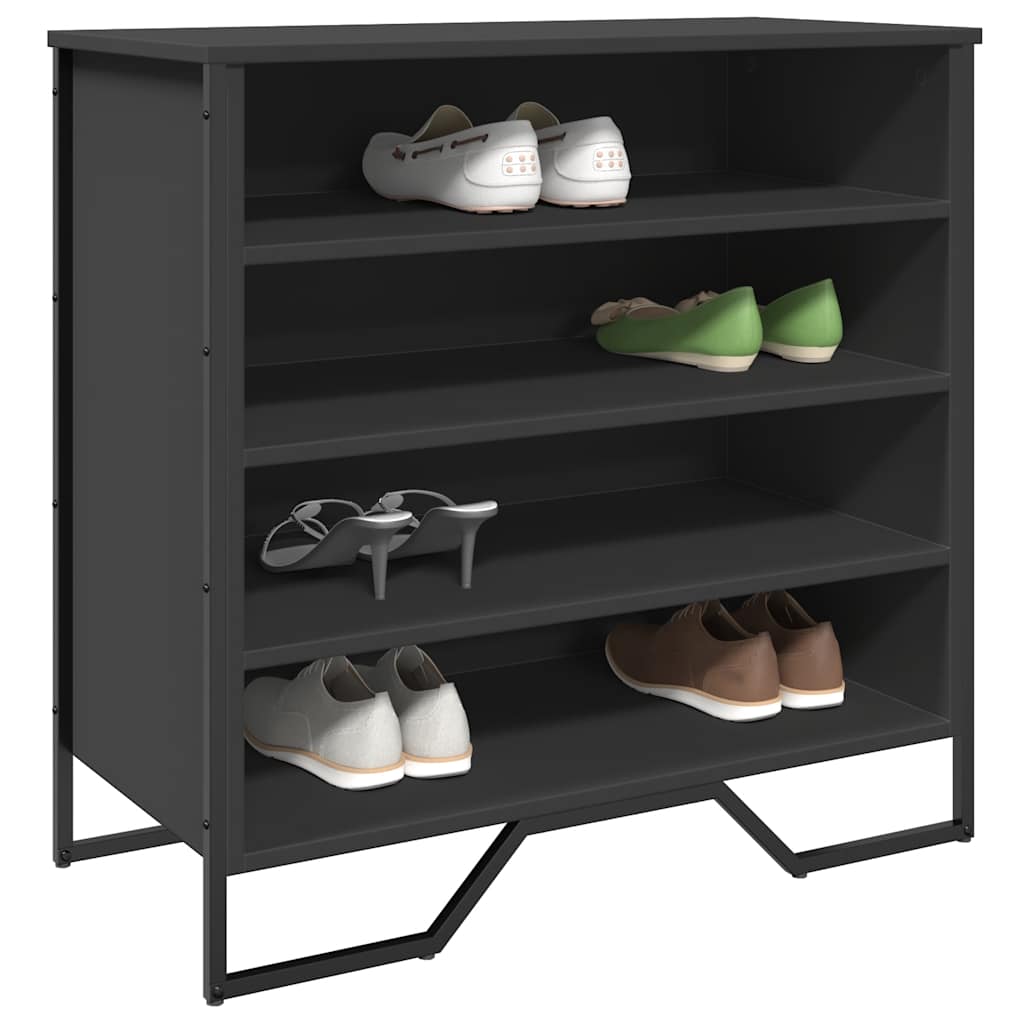 Schuhregal Schwarz 80 cm Holz