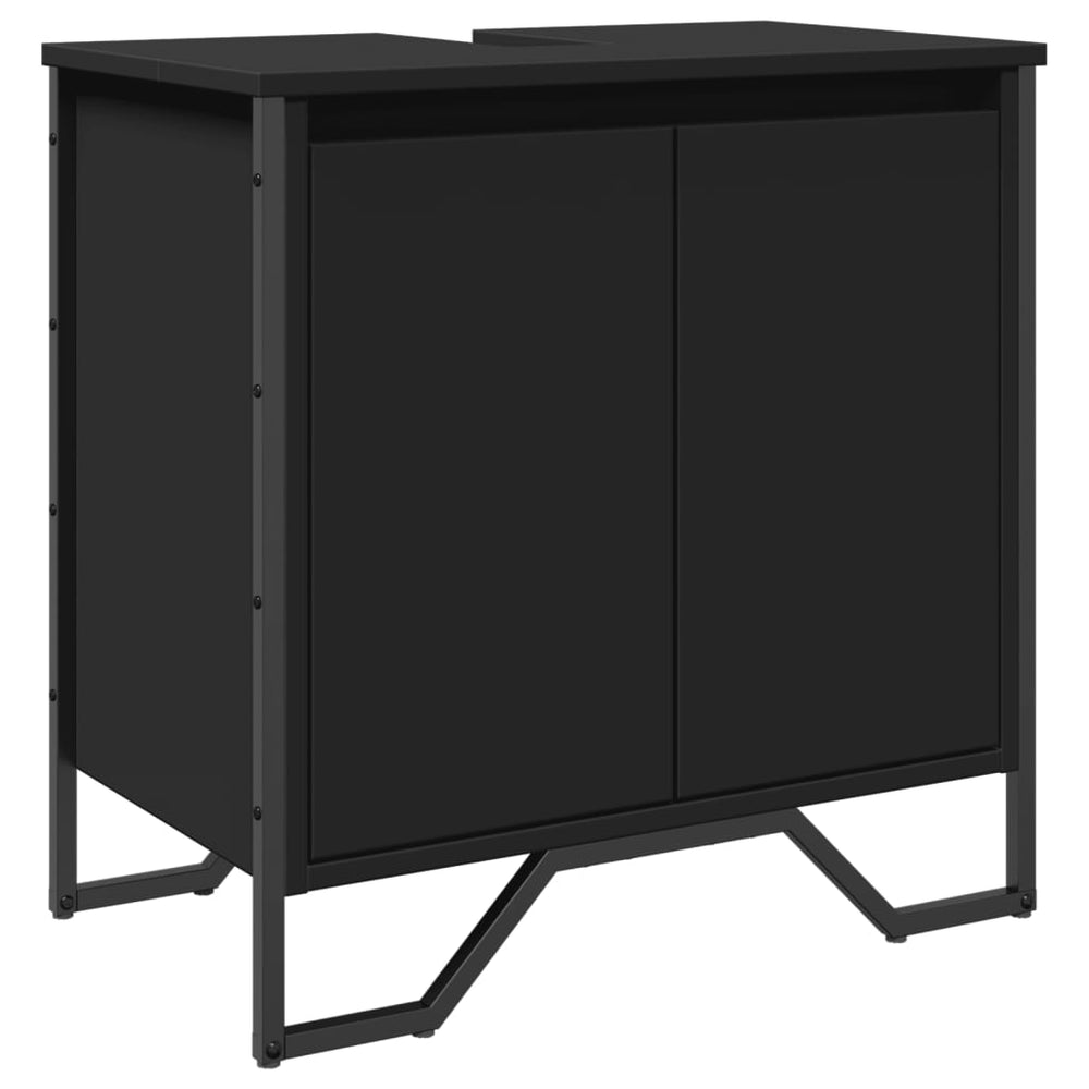 Schwarzer Waschbeckenunterschrank 60 cm
