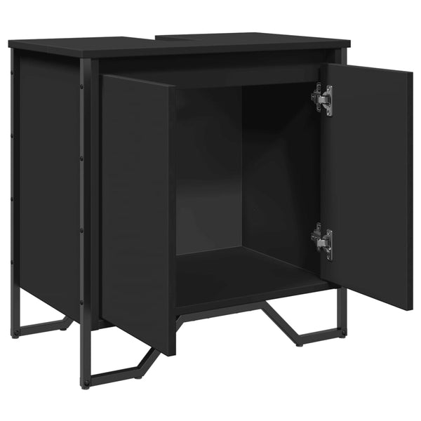 Schwarzer Waschbeckenunterschrank 60 cm