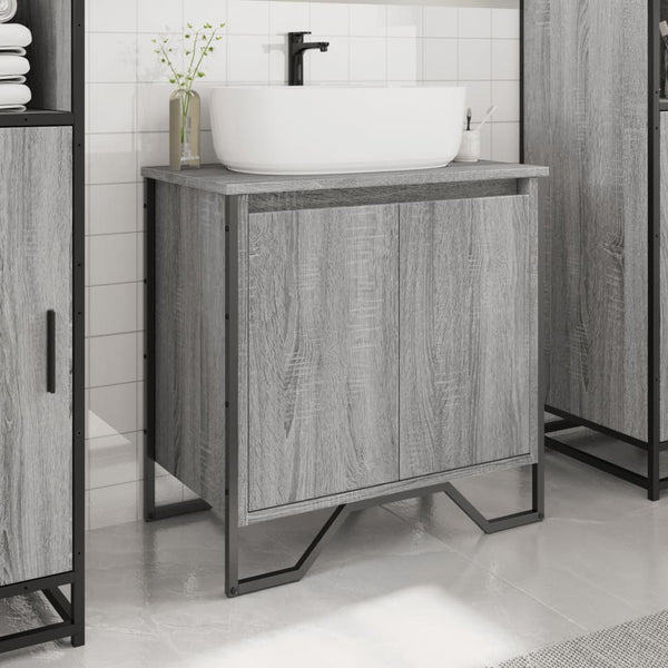 Waschbeckenunterschrank Grau Sonoma 60 cm