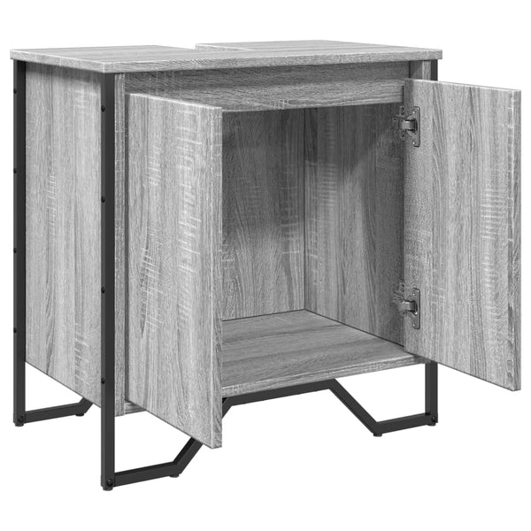 Waschbeckenunterschrank Grau Sonoma 60 cm