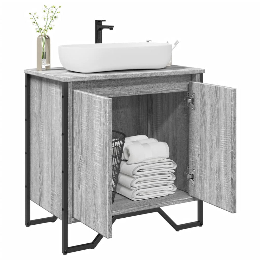 Waschbeckenunterschrank Grau Sonoma 60 cm