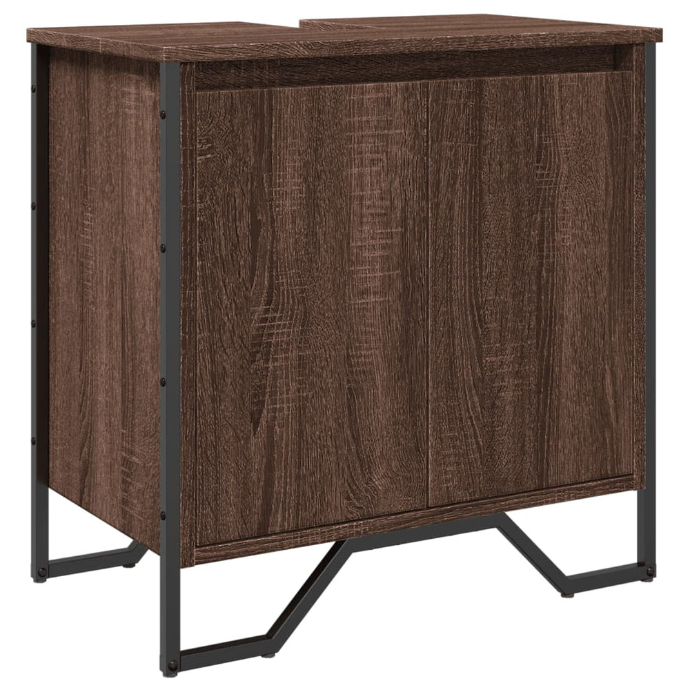 Waschbeckenunterschrank Braun Eichenoptik 60 cm