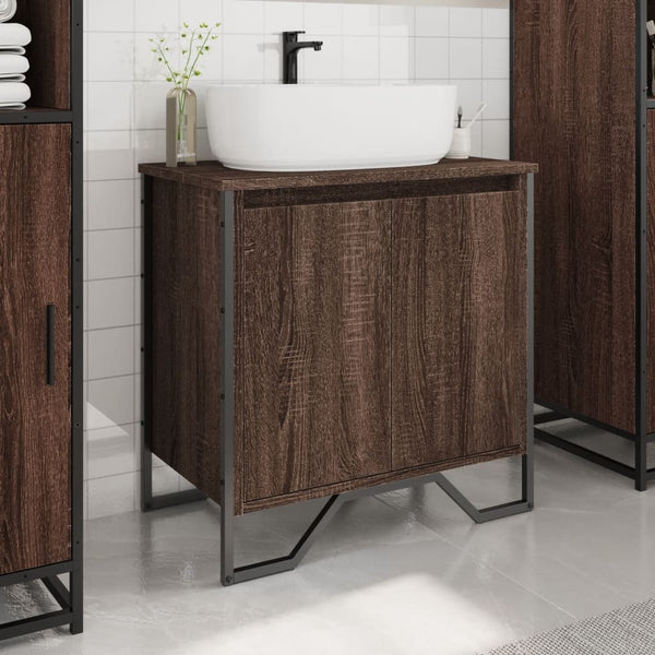 Waschbeckenunterschrank Braun Eichenoptik 60 cm