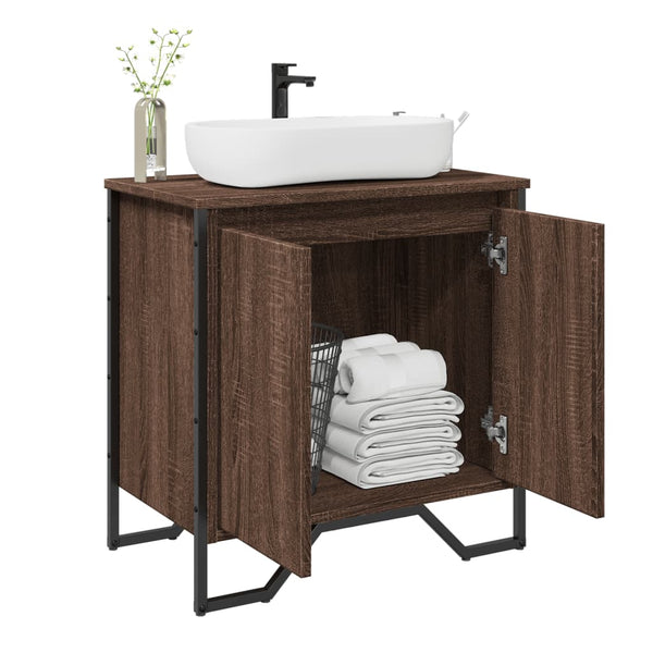Waschbeckenunterschrank Braun Eichenoptik 60 cm