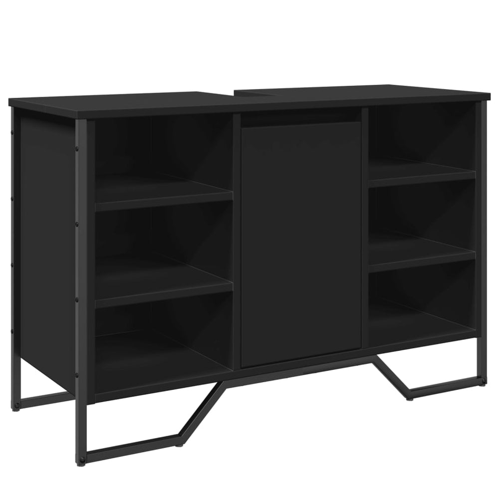 Schwarzer Waschbeckenunterschrank 91 cm