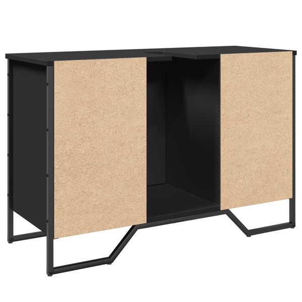 Schwarzer Waschbeckenunterschrank 91 cm