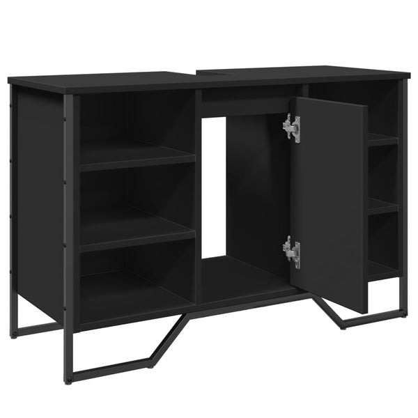 Schwarzer Waschbeckenunterschrank 91 cm