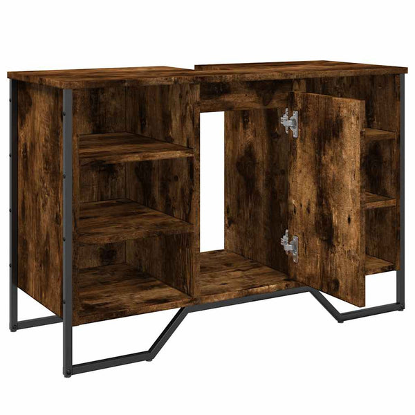 Waschbeckenunterschrank Räuchereiche 91 cm