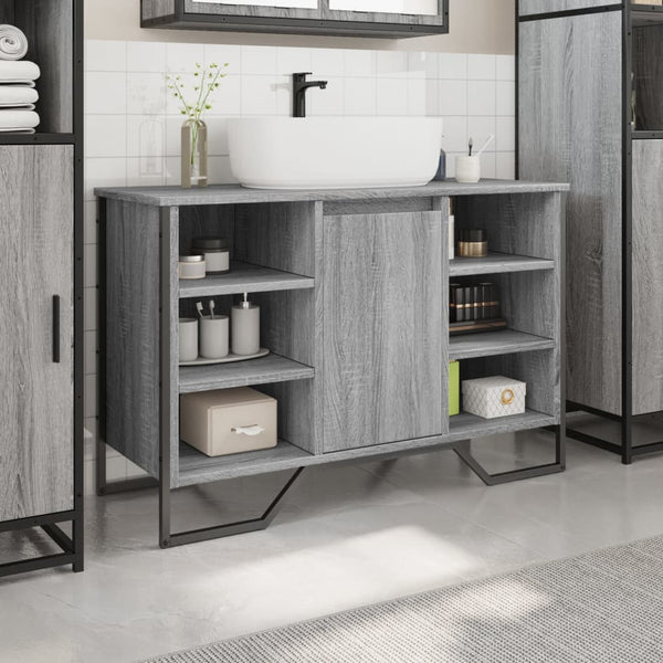 Waschbeckenunterschrank Grau Sonoma 91x35x60 cm