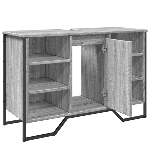 Waschbeckenunterschrank Grau Sonoma 91x35x60 cm