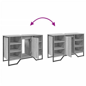 Waschbeckenunterschrank Grau Sonoma 91x35x60 cm