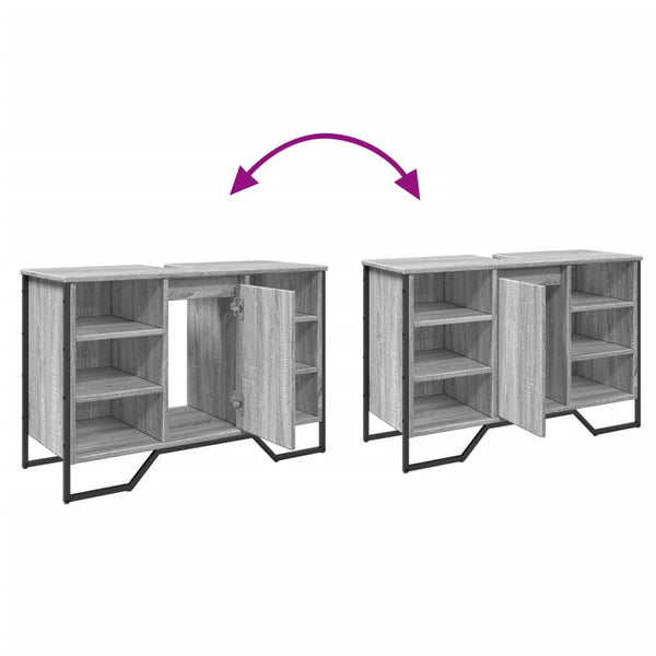 Waschbeckenunterschrank Grau Sonoma 91x35x60 cm